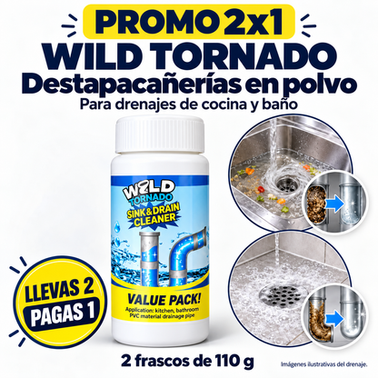 Wild Tornado Destapacañerías en Polvo — ¡Lleva 2 y paga 1!