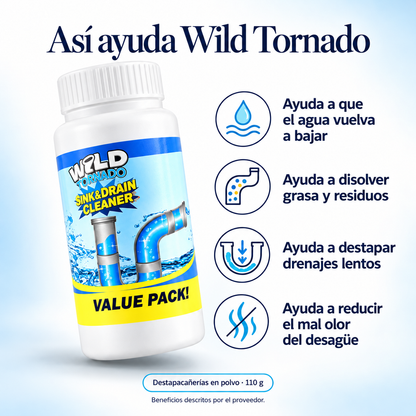 Wild Tornado Destapacañerías en Polvo — ¡Lleva 2 y paga 1!